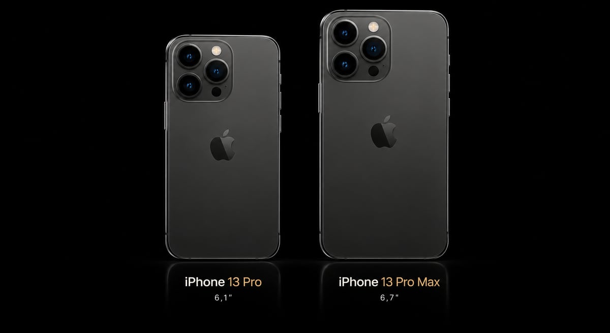 Dos des iPhone 13 Pro et 13 Pro Max : trois caméras en triangle