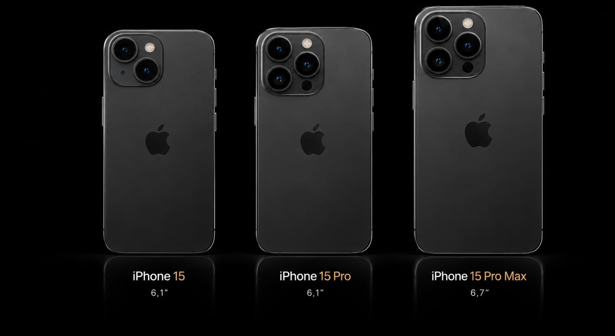 Dos des iPhone 15, 15 Pro et 15 Pro Max